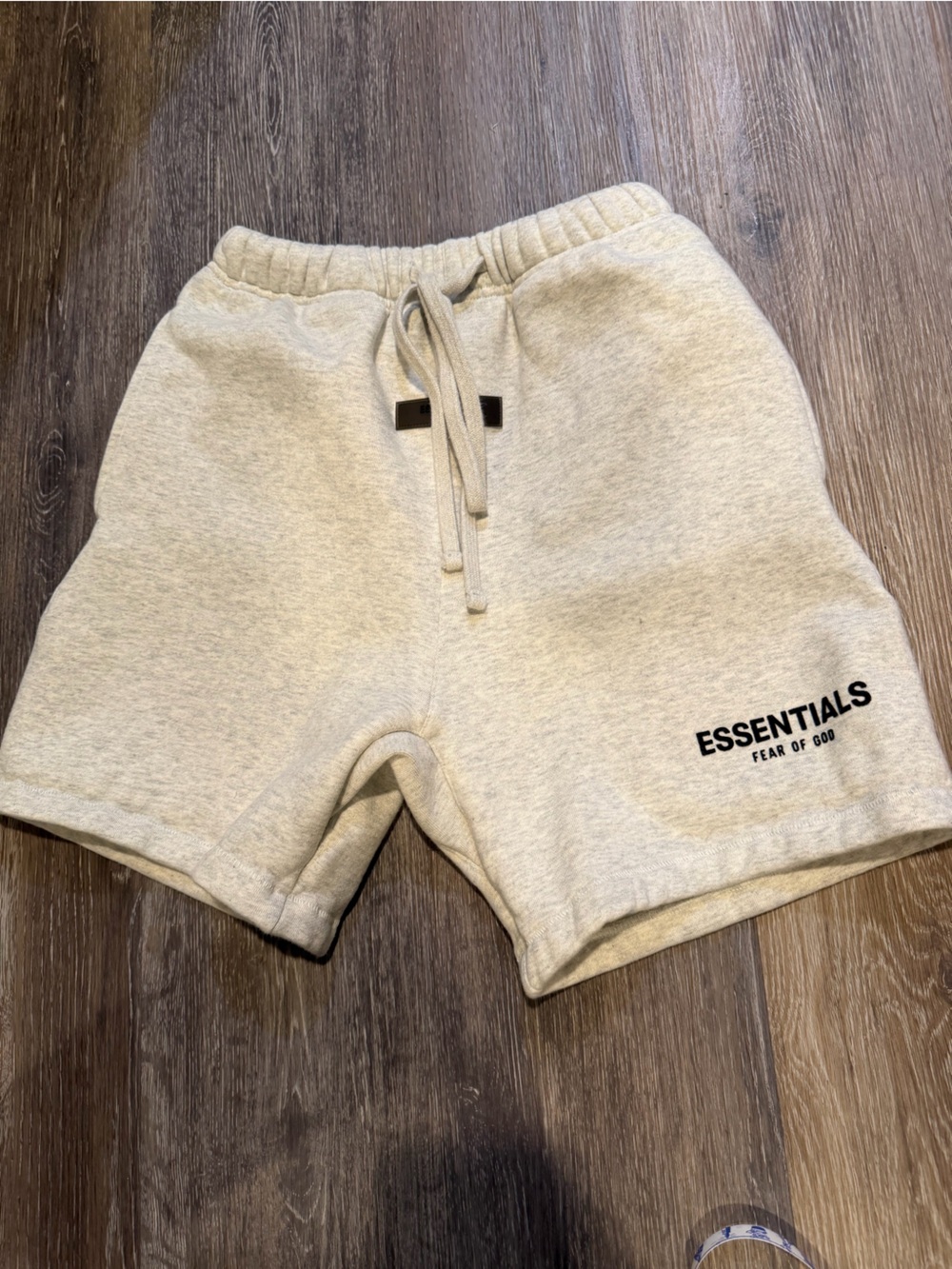 ESSENTIALS Light Beige Sweat Shorts with Drawstring